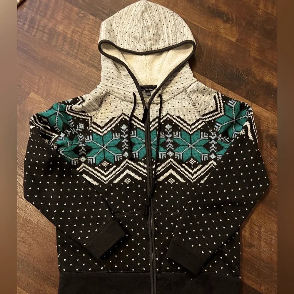 American Eagle sherpa lined hooded sweater/jacket - Picture 3 of 3